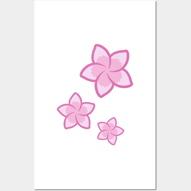 Pink Frangipani Wall Art by BiscuitSnack